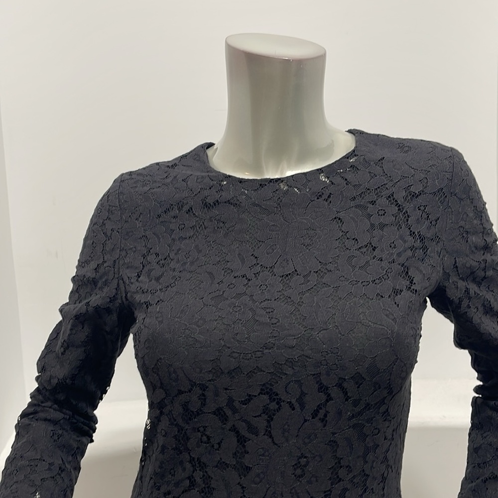 Steve Alan Fit And Flare Long Sleeve Mini Lace Black Dress Size 0 - Picture 5 of 12